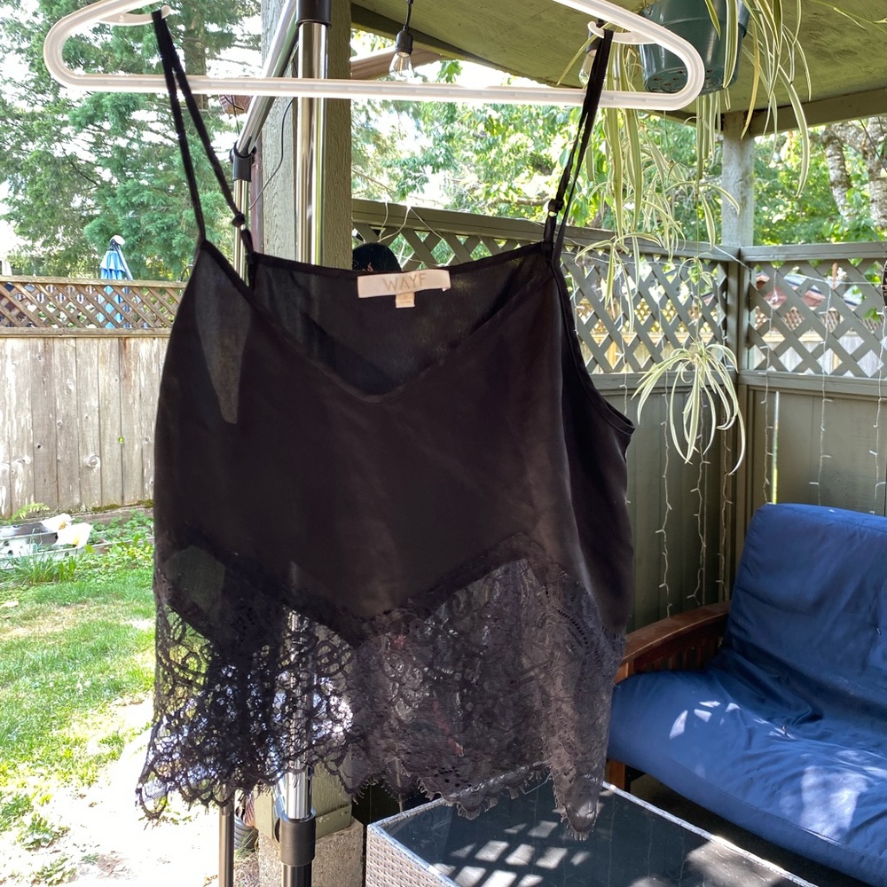 WAYF silk slip top